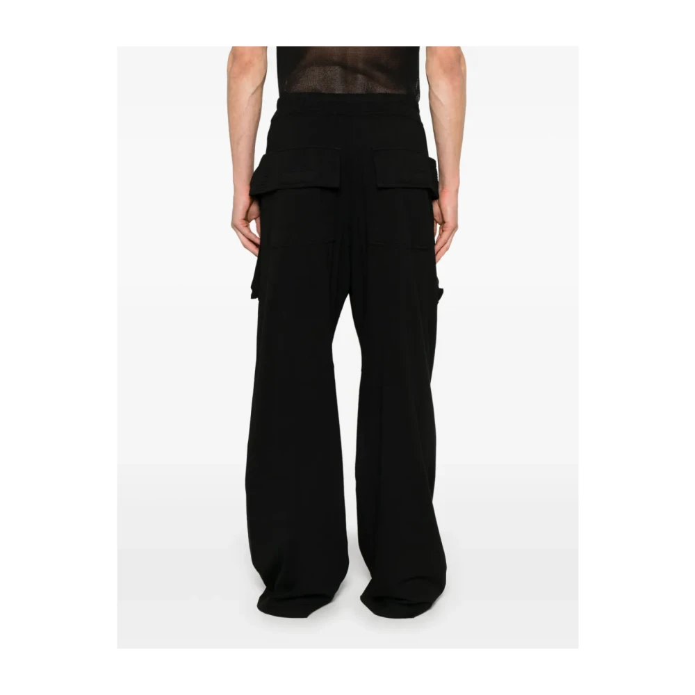Rick Owens Wide Leg Cargo Broek Black Heren