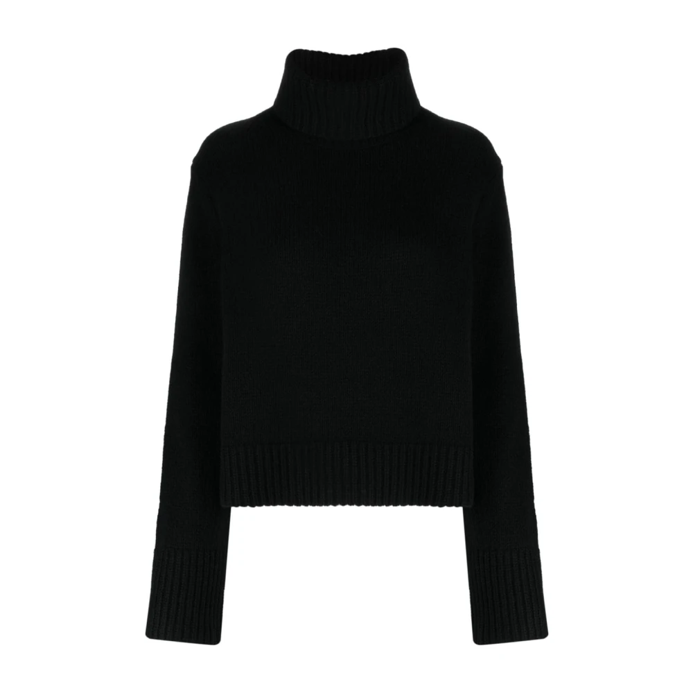 Ralph Lauren Zwarte Wol-Blend Roll-Neck Sweater Black Dames