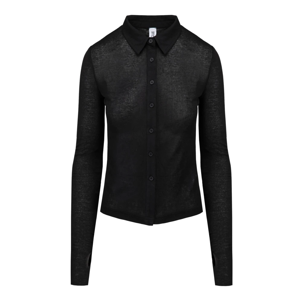 BomBoogie Slim Fit Tencel Jersey Shirt Black Dames