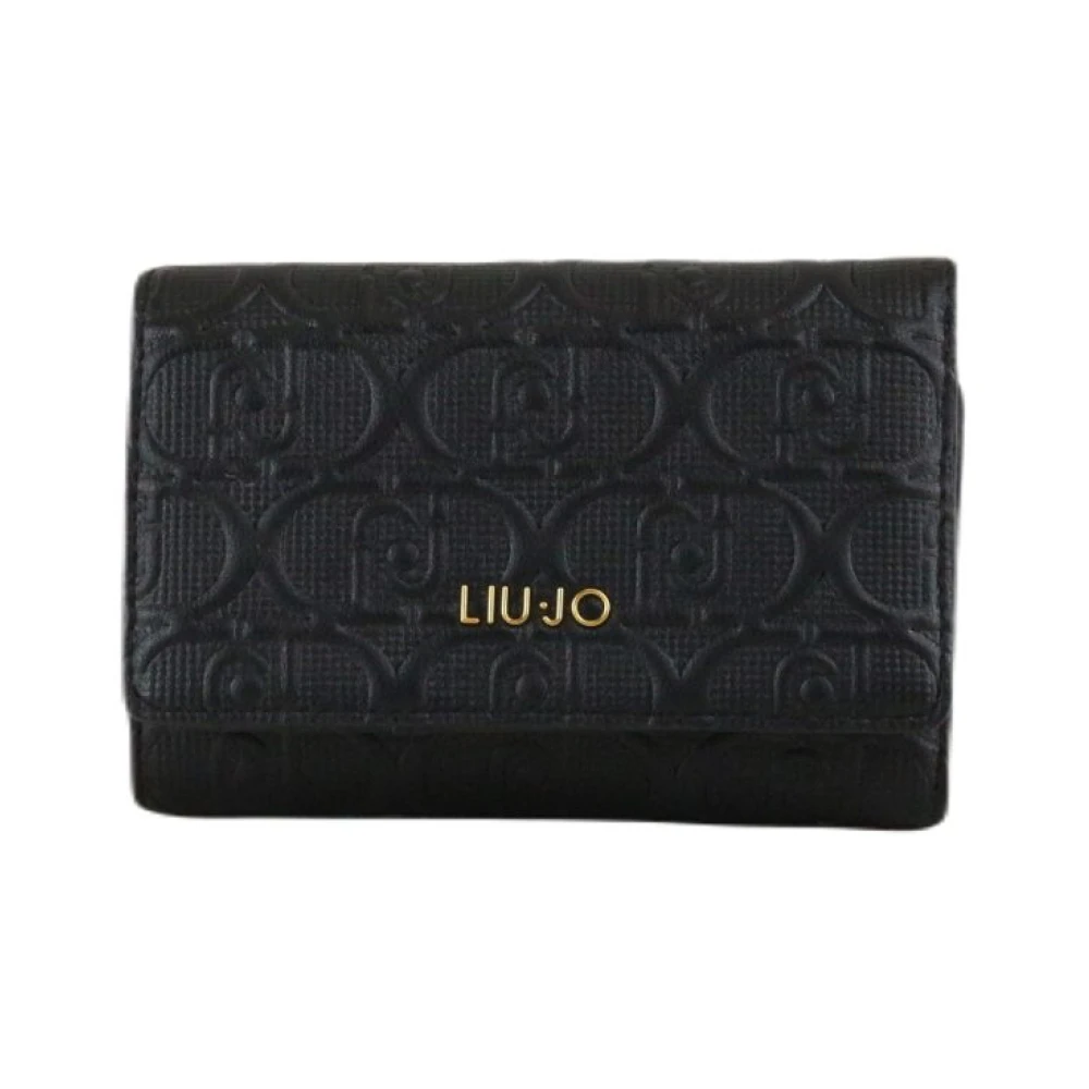 Liu Jo Zwarte damesportemonnee met knoopsluiting Black Dames