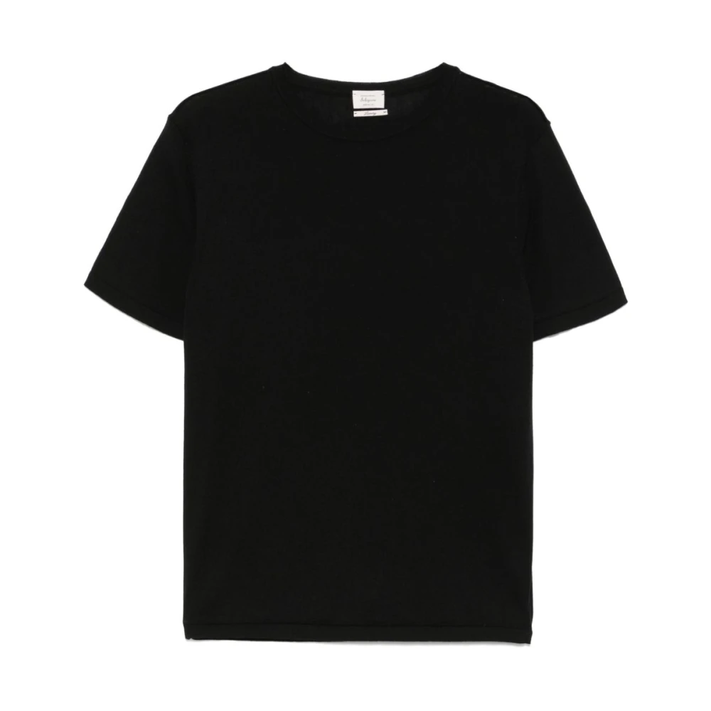 Daniele Fiesoli Men's Black T-Shirts, 2XL, Ribbed Crew Neck T-Shirts