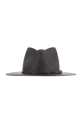 Fedora i halm med exklusivt läderband
