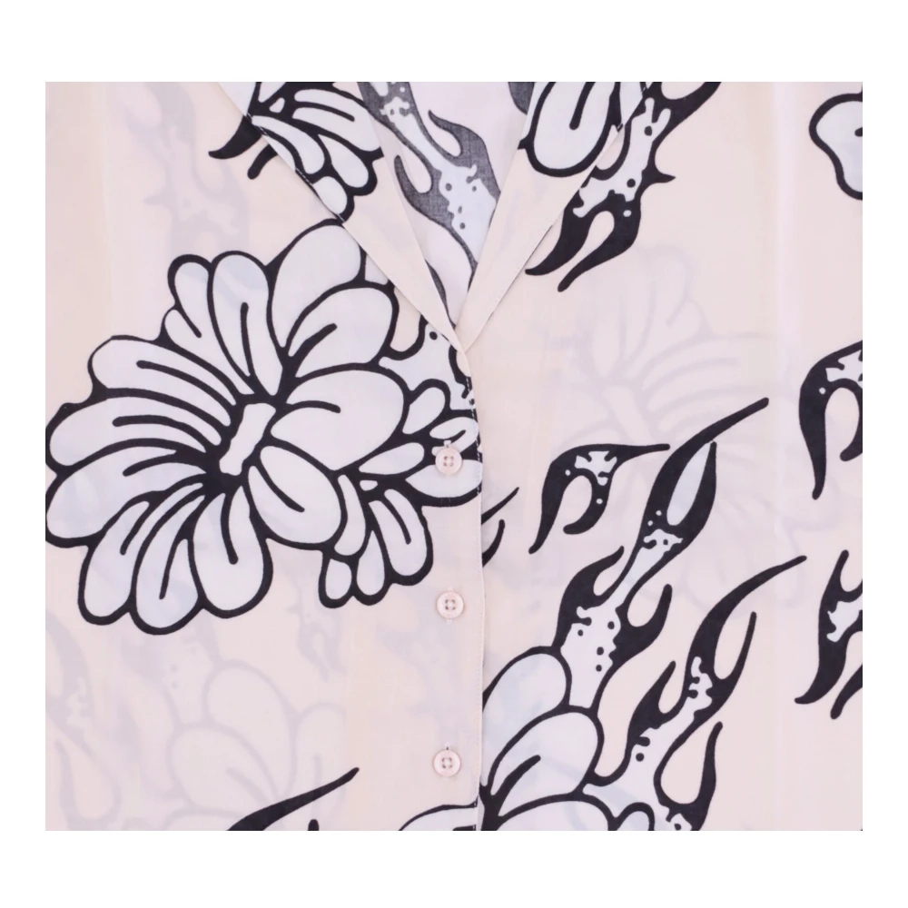 Obey Flamin Flowers Korte Mouw Shirt Multicolor Dames