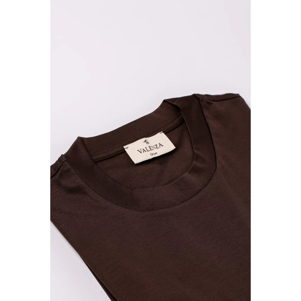 Valenza Interlock Supima T-shirt in Bruin Brown Heren