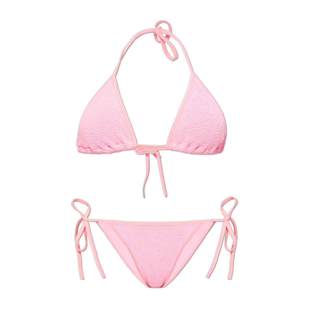 Hunza G Stretch Smock Bikini Set Pink Dames