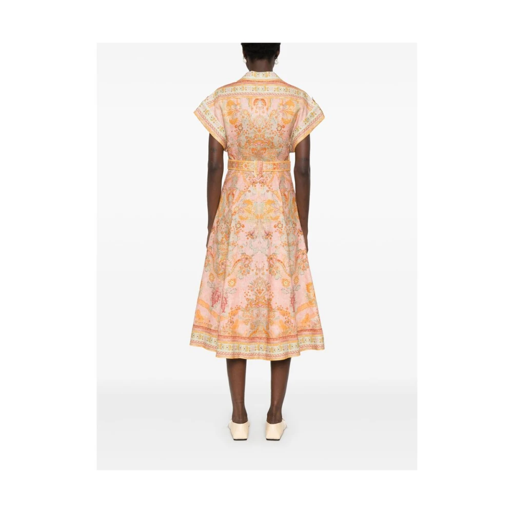 Zimmermann Grafische Print Linnen Jurk Multicolor Dames