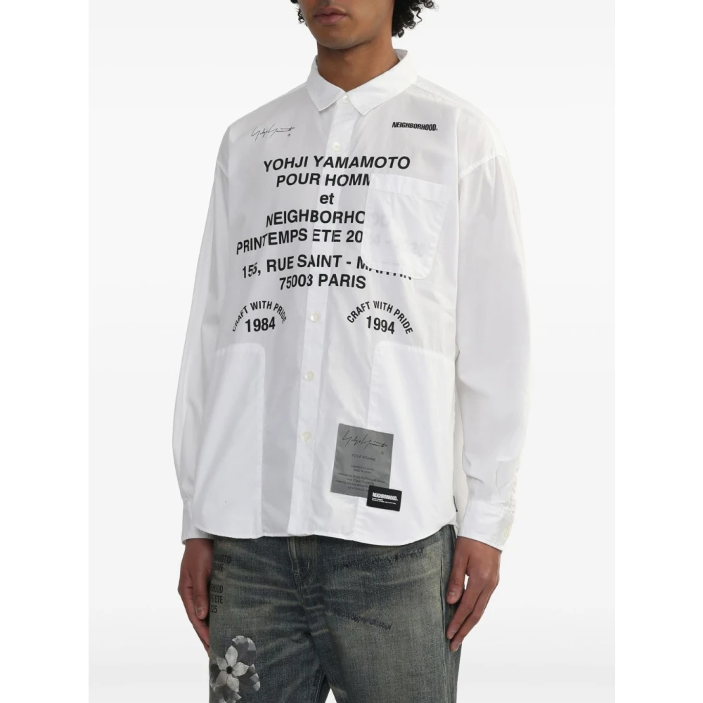 Yohji Yamamoto Wit Overhemd Stijlvol Minimalistisch Ontwerp White Heren