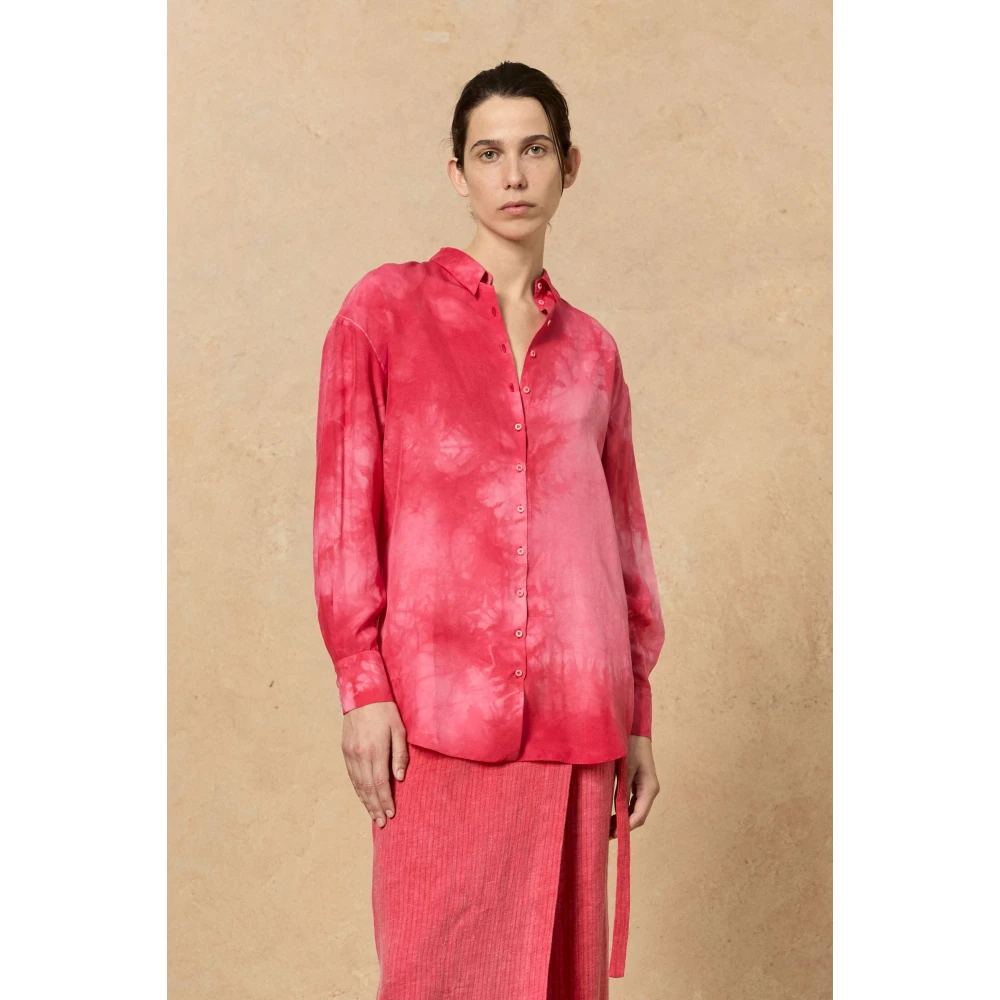 Cortana Roze Zijden Shirt Maltinto Stijl Pink Dames