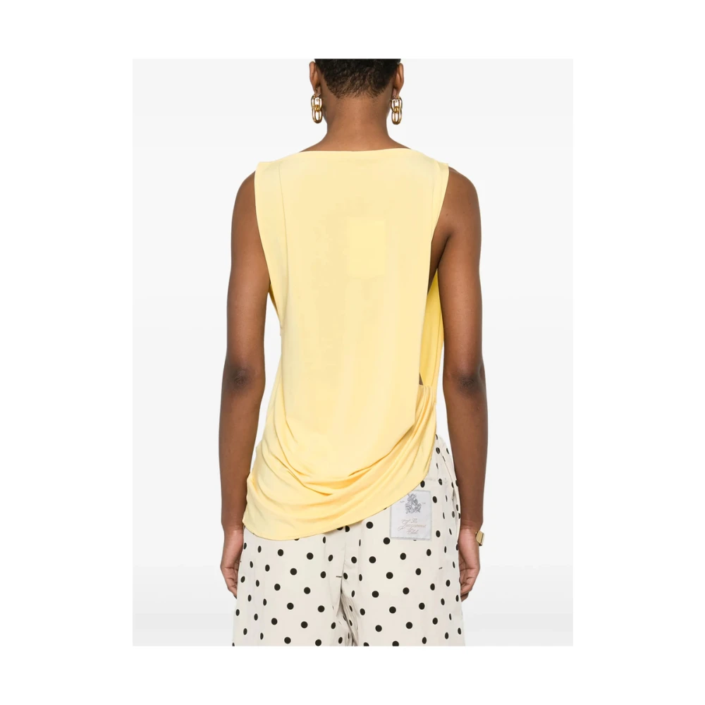 Jacquemus Zonsondergang Gele Twist Detail Top Yellow Dames
