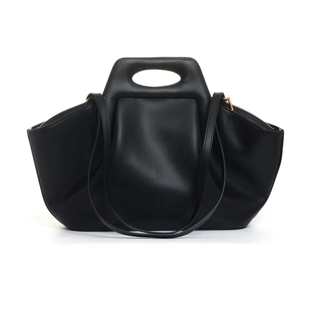 THEMOIRè Zwarte Leren Trapeziumtas Black Dames