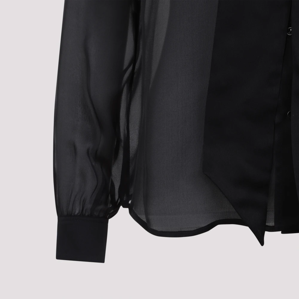 Saint Laurent Zijden Blouse Black Dames