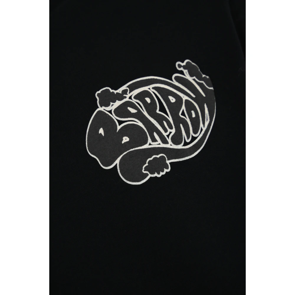 Barrow Zwarte katoenen T-shirt met logoprint Black Heren