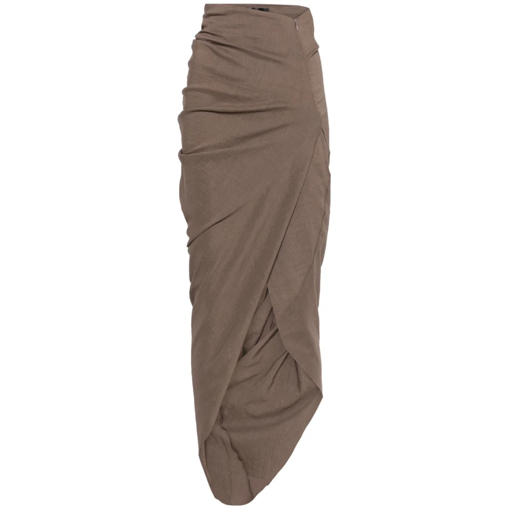 Cortana Bruine Asymmetrische Draperie Rok Brown Dames