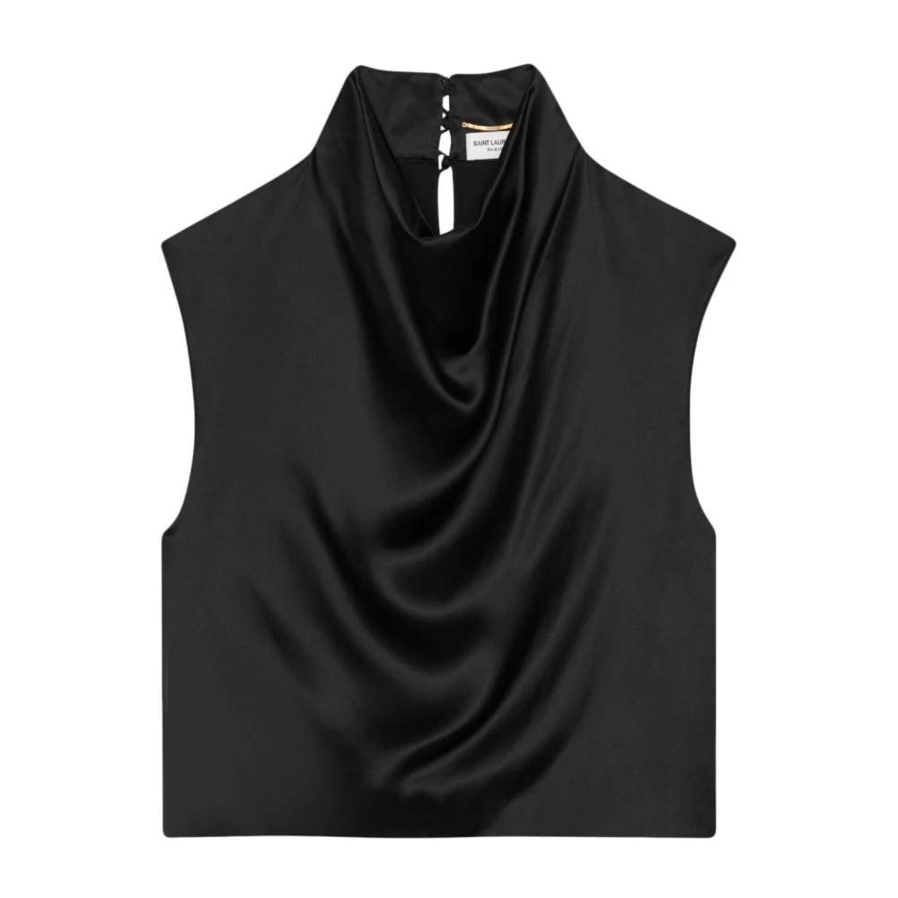 Saint Laurent Sleeveless Tops Black Dames