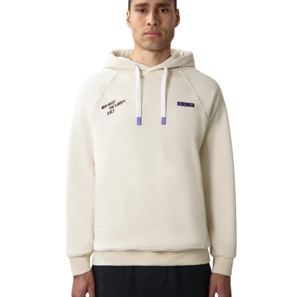 Balr. Geborduurd Logo Katoenen Hoodie met Grafische Print White Heren