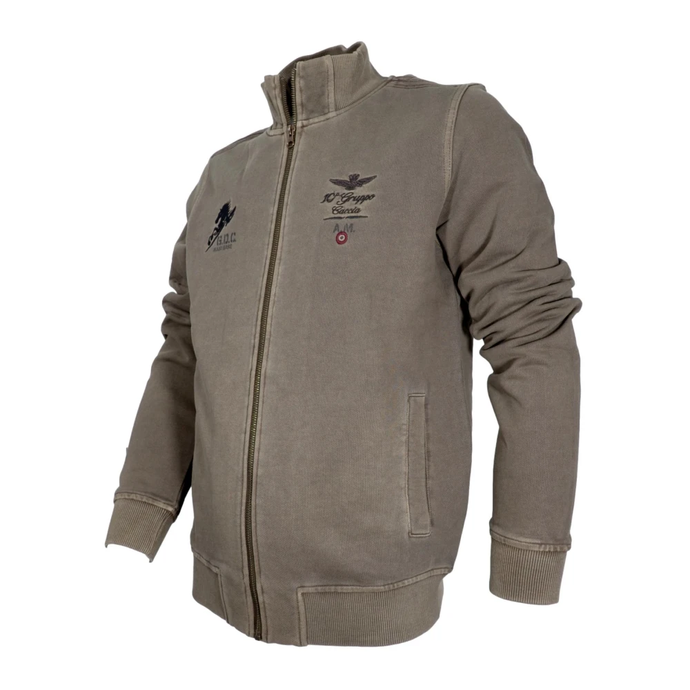aeronautica militare Militaire luchtvaart katoenen sweatshirt met borduurwerk in groen Green Heren