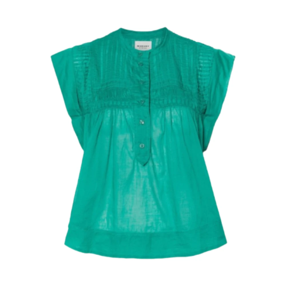 Isabel Marant Ärmlös Bomull Voile Blus Green, Dam