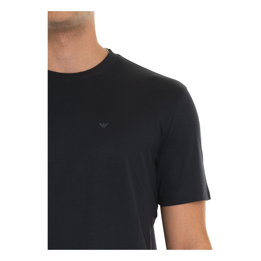 Emporio Armani Logo T-shirt ronde hals korte mouwen Blue Heren