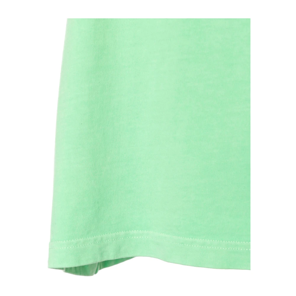 American vintage Casual Ribgebreid T-shirt met Relaxte Pasvorm Green Dames