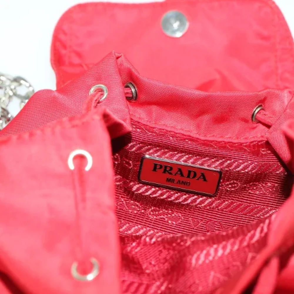 Prada Vintage Pre-owned Fabric backpacks Red Dames