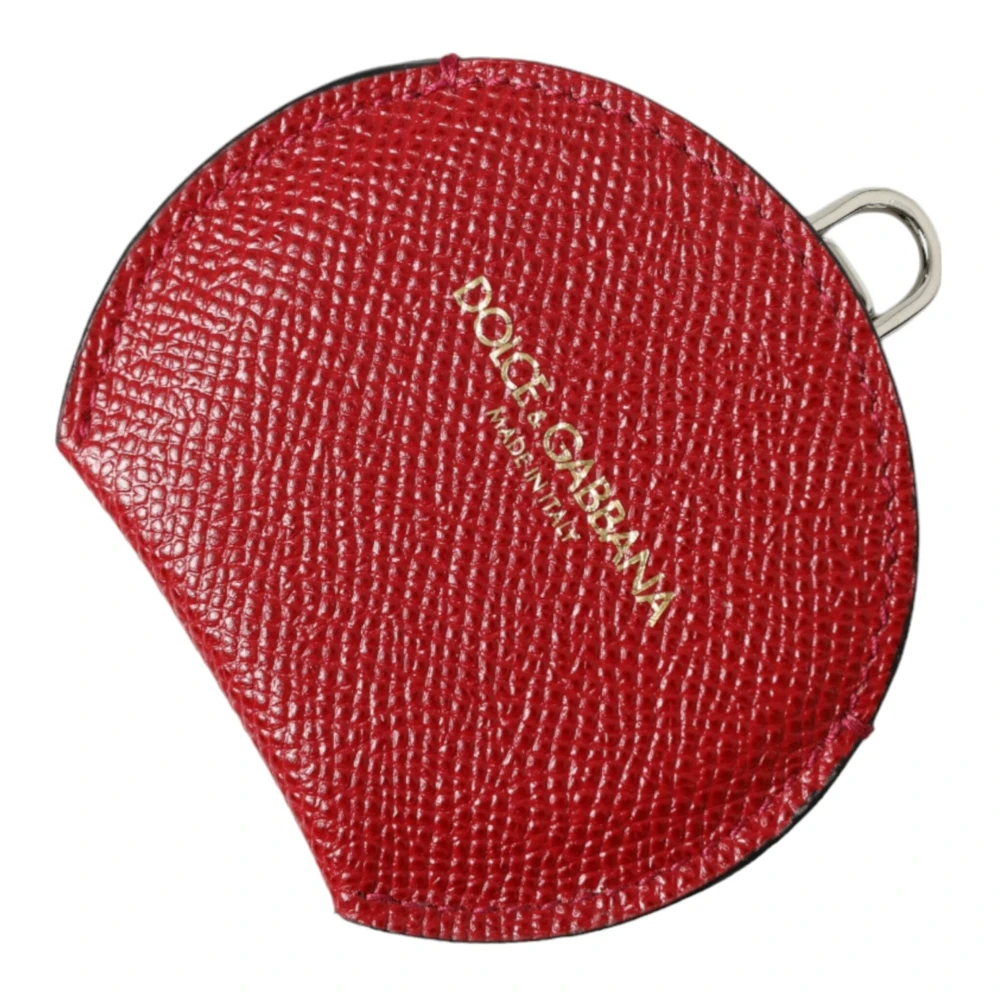 Dolce & Gabbana , Accessories, Unisex, Red, One Size, Elegant Red Leather Mirror Holder