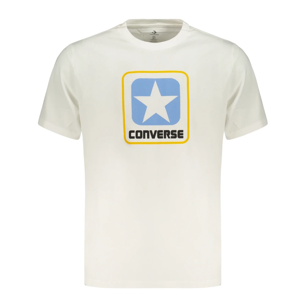 Converse White T-Shirts, Male, L, Short-Sleeved T-Shirt