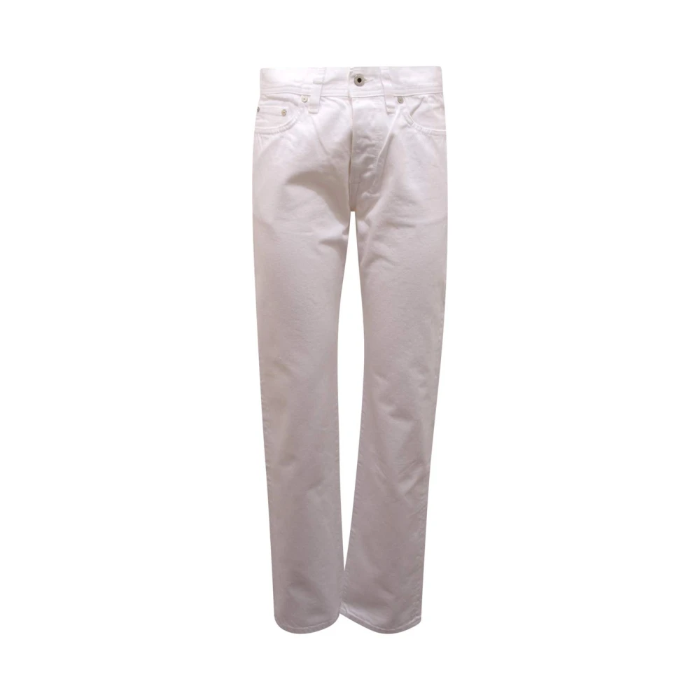 Mauro Grifoni White Straight Fit Jeans, Male, W30, Denim Trousers Gorki Model Made In Italy