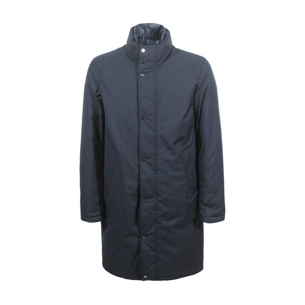 Herno Parka met ritssluiting en hoge kraag Blue Heren