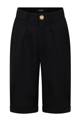shorts-elegants-en-coton-noir-avec-bouton-dore