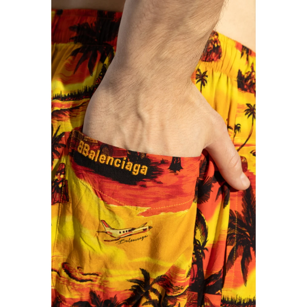 Balenciaga Gedrukte Shorts Multicolor Heren