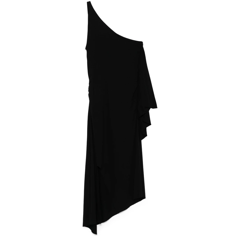 Gimaguas Zwarte Asymmetrische Jurk met Voorspleet Black Dames