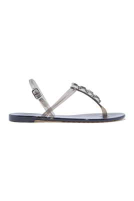 Flatsandaler med Swarovski-kristaller