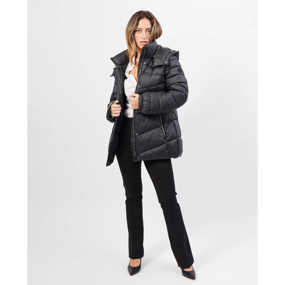 Gerry Weber Gewatteerde capuchonjas zwart Black Dames