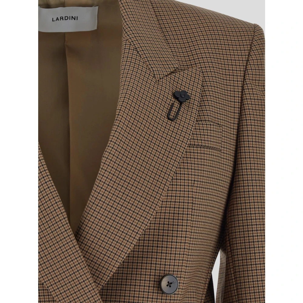Lardini Wollen en Nylon Double-Breasted Jas Beige Dames
