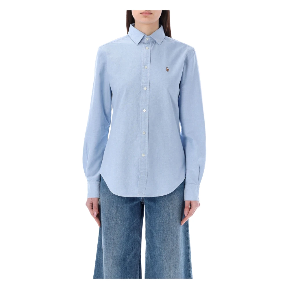 Ralph Lauren Ljusblå Oxford Bomulls Skjorta Blue, Dam