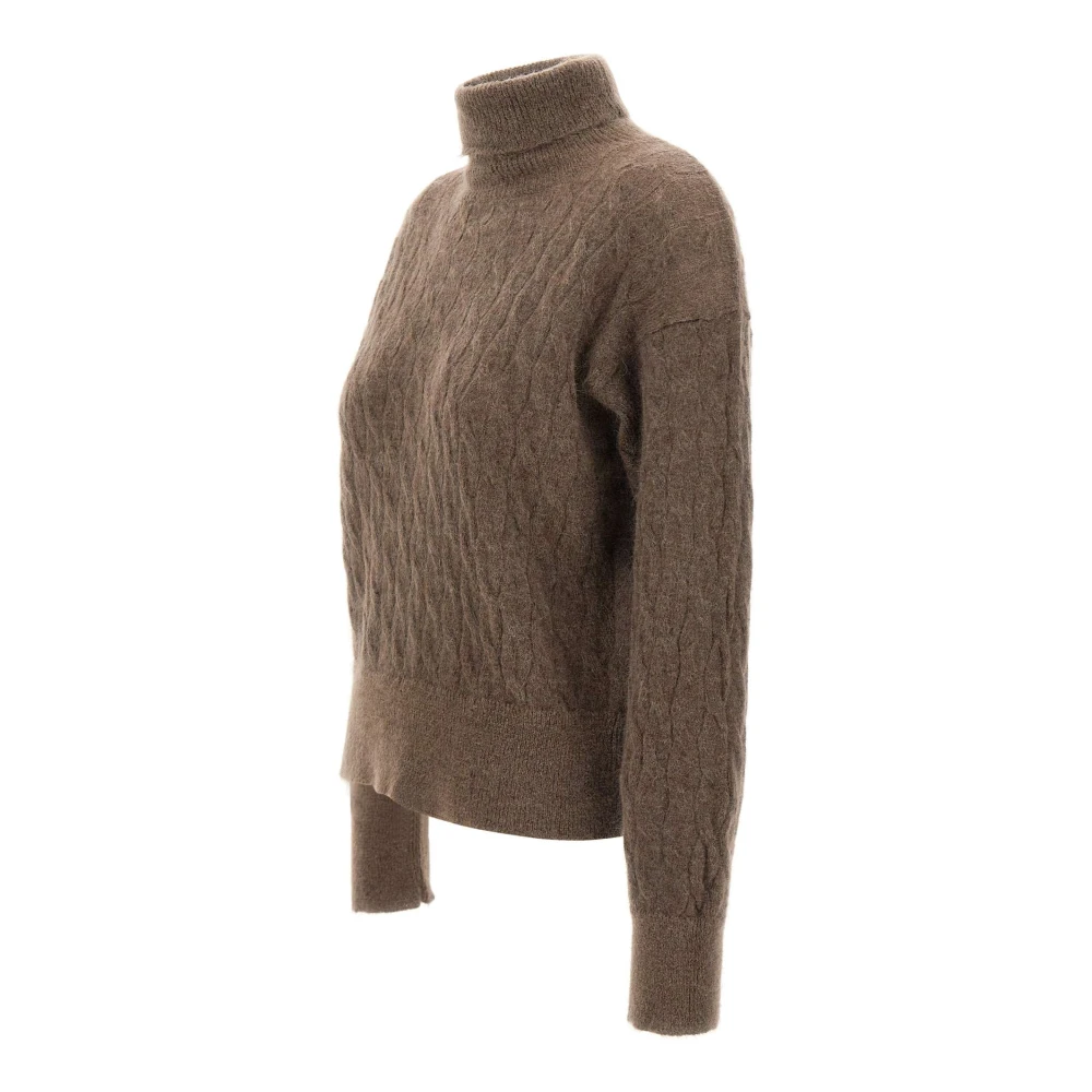 Filippo De Laurentiis Wol Mohair Sweater Duif Grijs Brown Dames