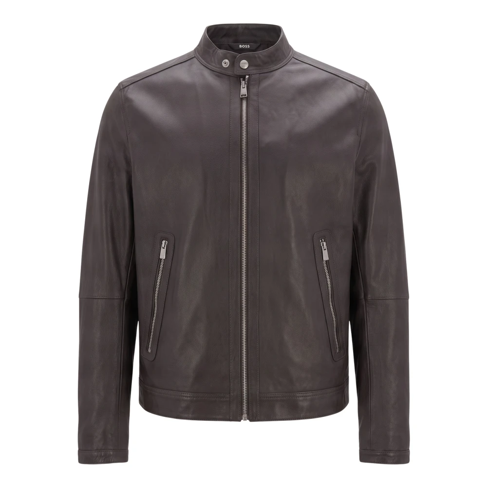 Boss Uomo Marrone - Giacca In Pelle Rombi - Jackets - M