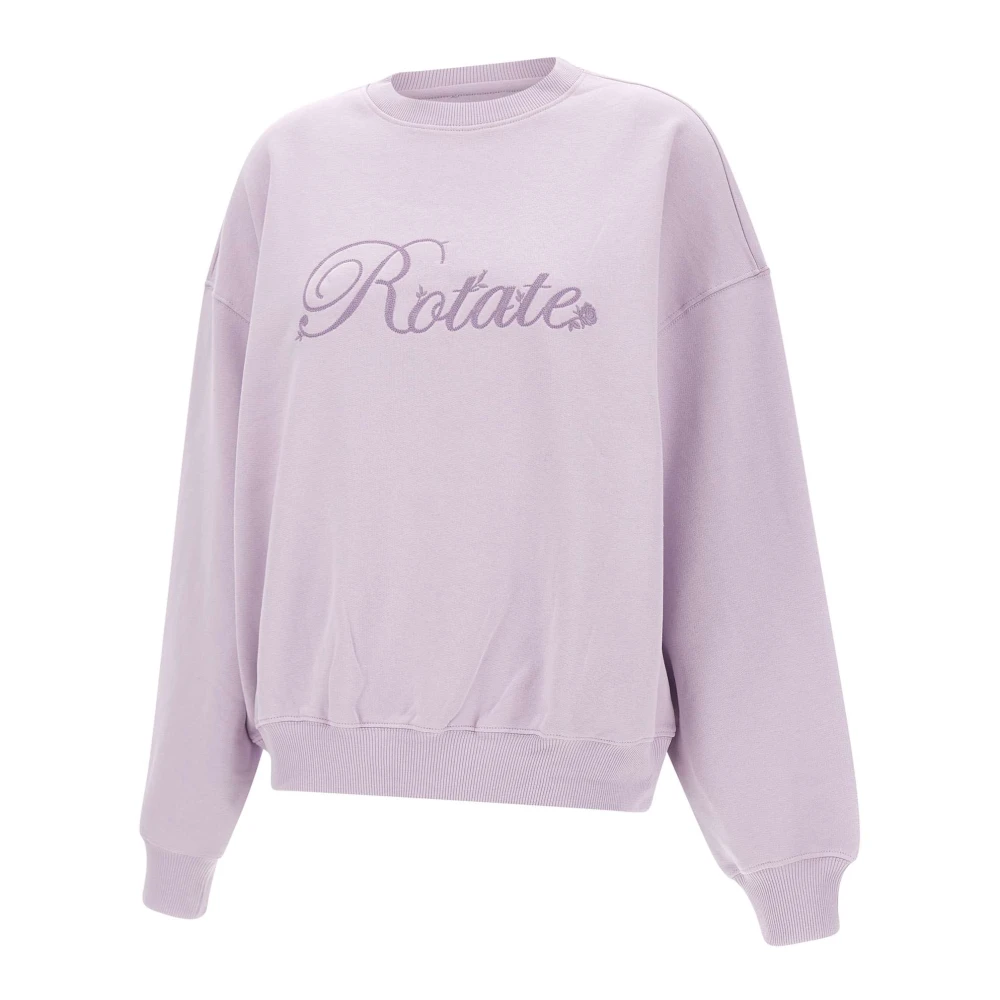 Rotate Birger Christensen Lila Katoenen Sweatshirt met Logo Borduursel Purple Dames