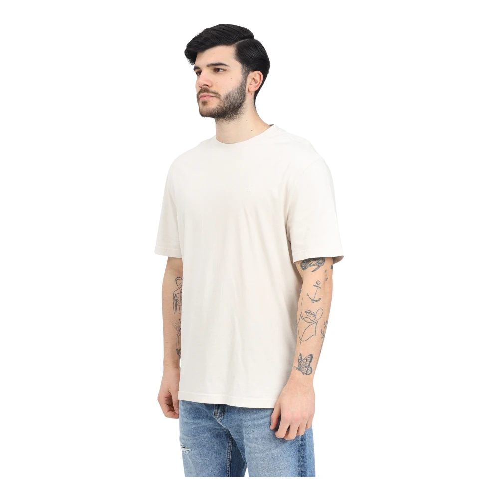 Calvin Klein Jeans Korte mouw beige T-shirt voor mannen Beige Heren