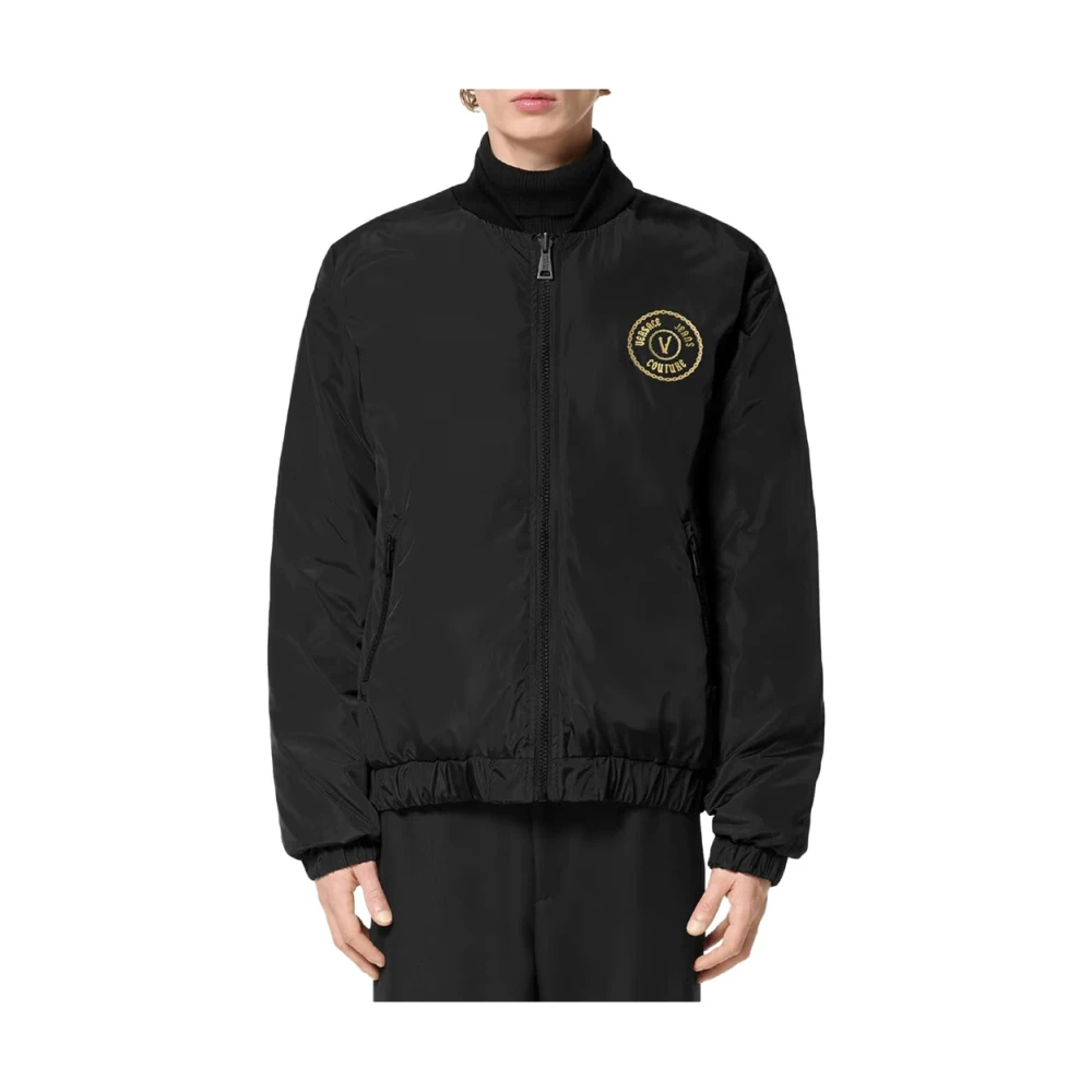 Versace Jeans Couture Zwarte Trendy Jas met Originele Details Multicolor Heren