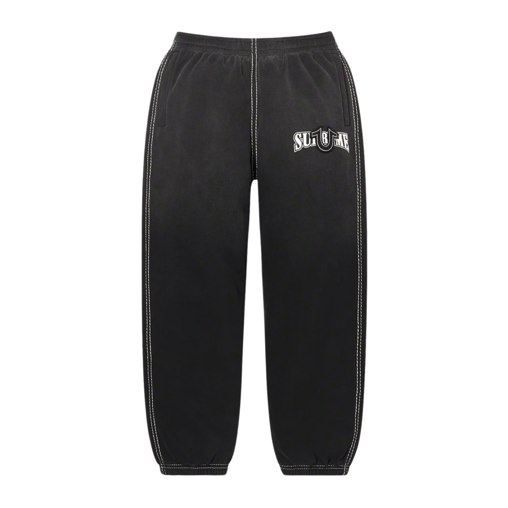 Supreme Beperkte Oplage Zwarte Sweatpant Geborstelde Fleece Black Heren