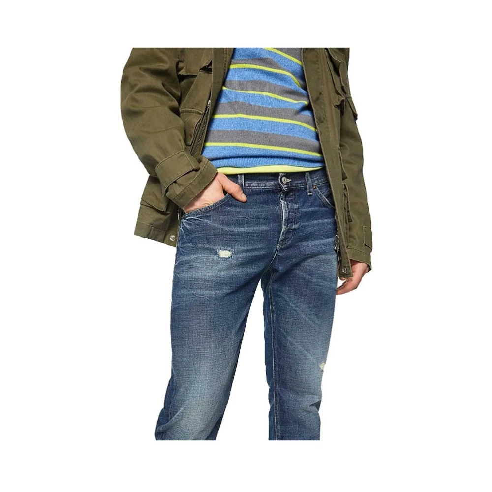 Dondup Slim Fit Blauwe Katoenen Stretch Jeans Blue Heren