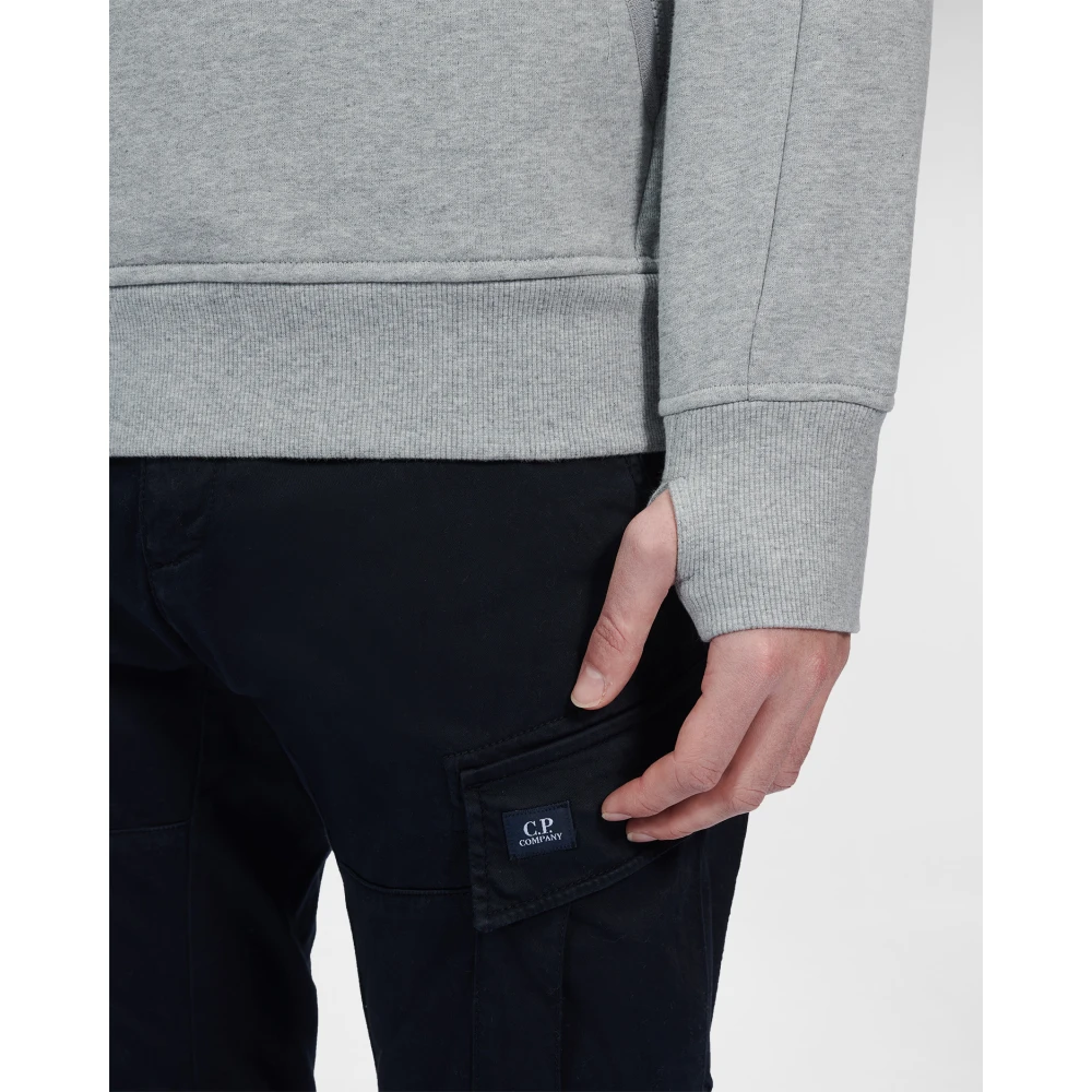 C.P. Company Grijs Melange Diagonal Raised Fleece Sweatshirt Gray Heren
