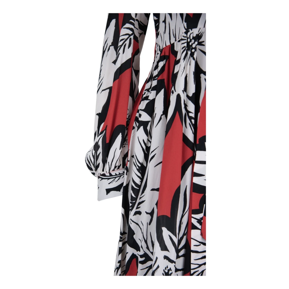 Twinset Korte V-hals jurk met pofschouders Multicolor Dames