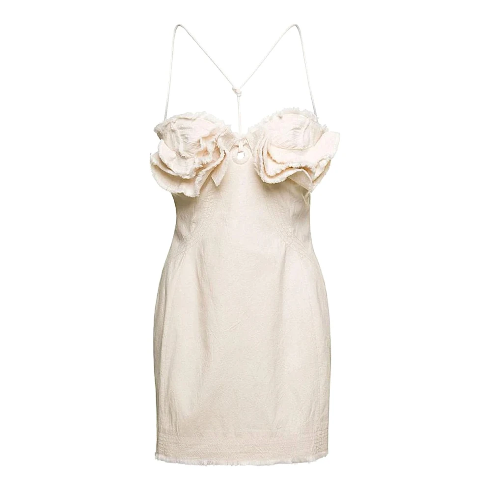 Jacquemus White Party Dresses, Female, 2XS, La Robe Artichaut Courte Denim