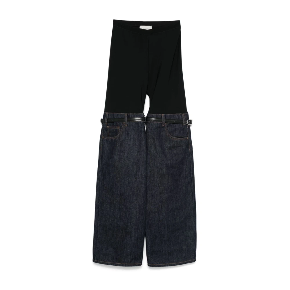 Coperni Wijde Denim Panel Jeans Black Dames