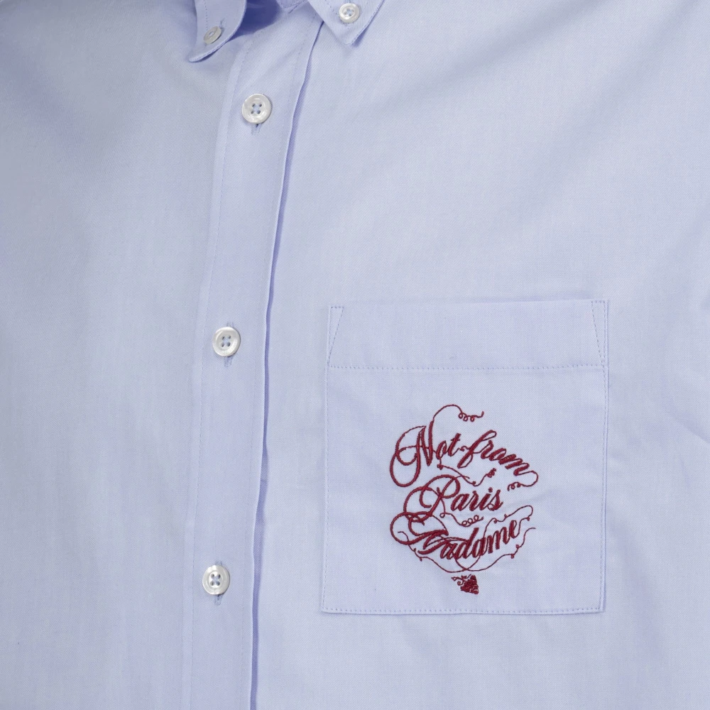 Drole de Monsieur Grappig Slogan Shirt Lente-Zomer 2025 Blue Heren