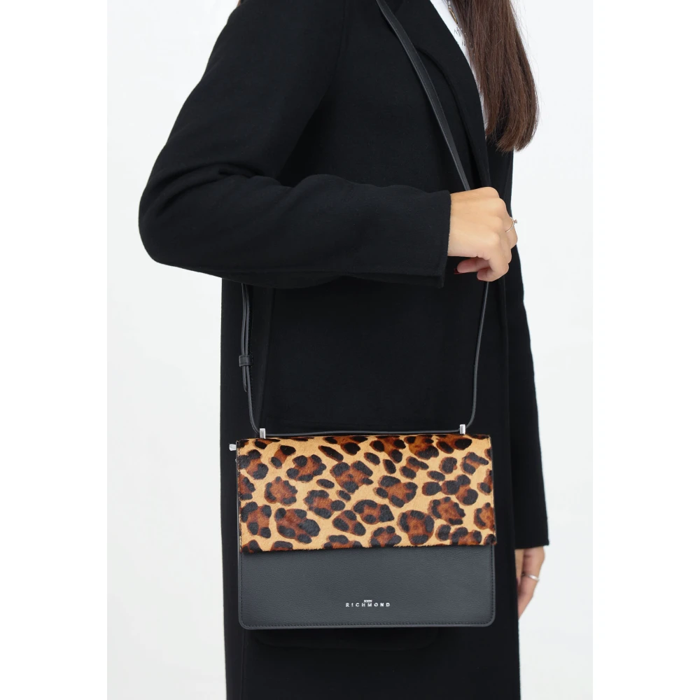 Richmond Zwarte Schoudertas met Dierenprint Multicolor Dames