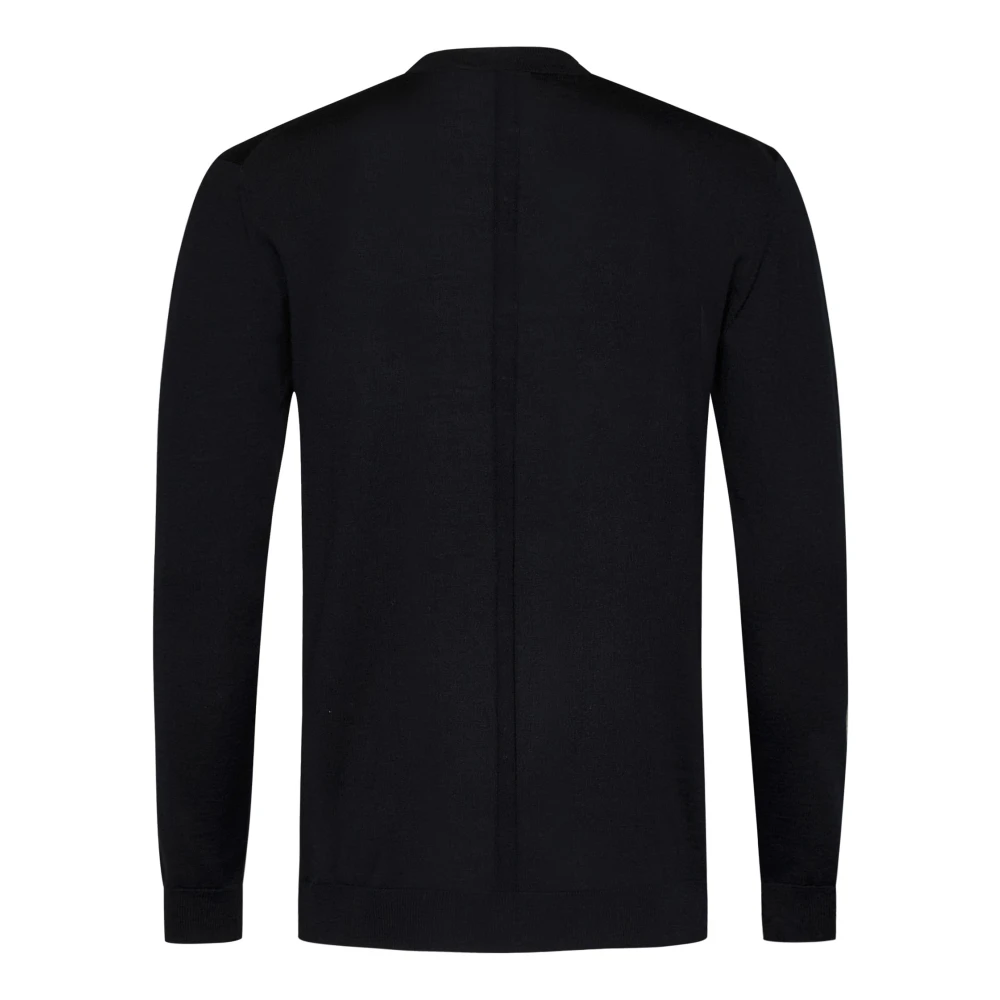 Low Brand Zwarte Merinowol Ronde Hals Sweater Black Heren