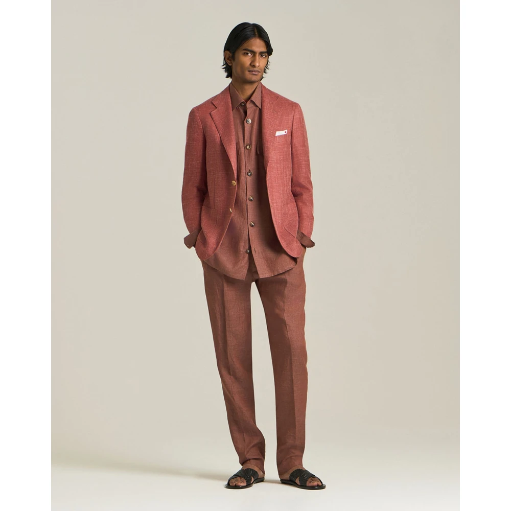Kiton Handgemaakte Cashmere Blend Blazer Red Heren